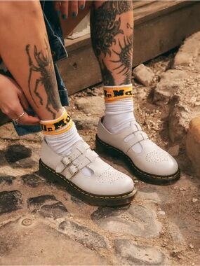Dr Martens Mary Jane 8065 White Size 6 Chunky Loafer